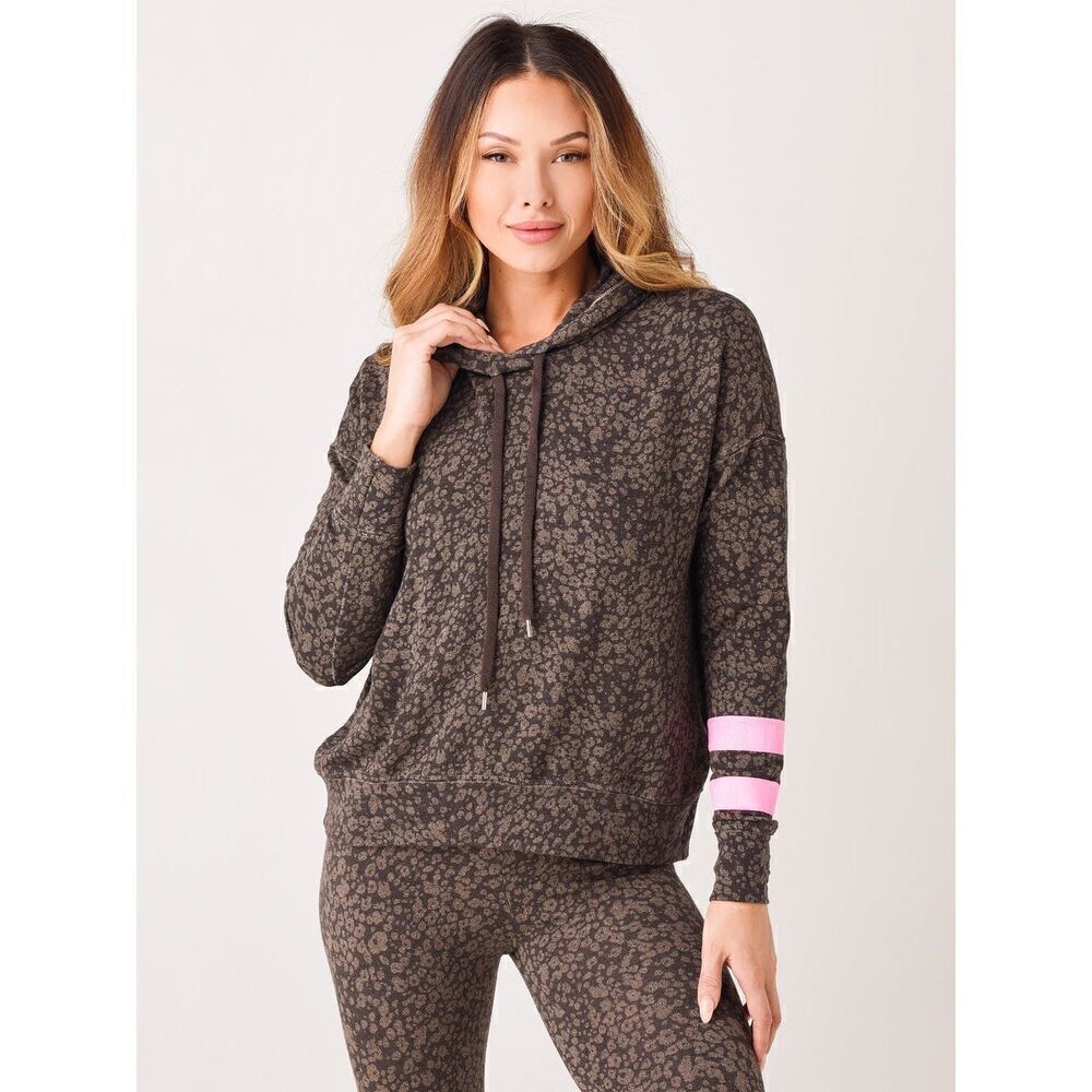 Sundry floral striped hoodie size 1 (small)